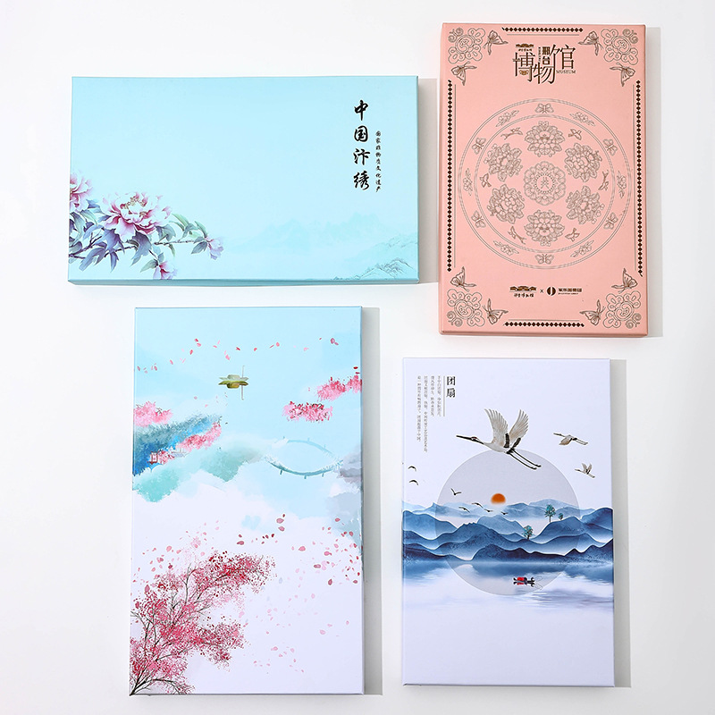 Picture of Factory in stock straight hair cover national style fan box antique crane element handbag hand gift box packaging box
