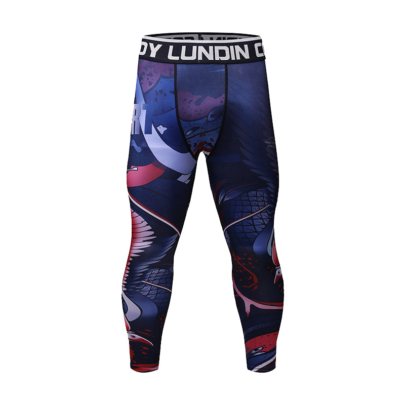 Picture of 2019 Winter new fitness trousers men running yoga 3D printing compression tights wholesale
