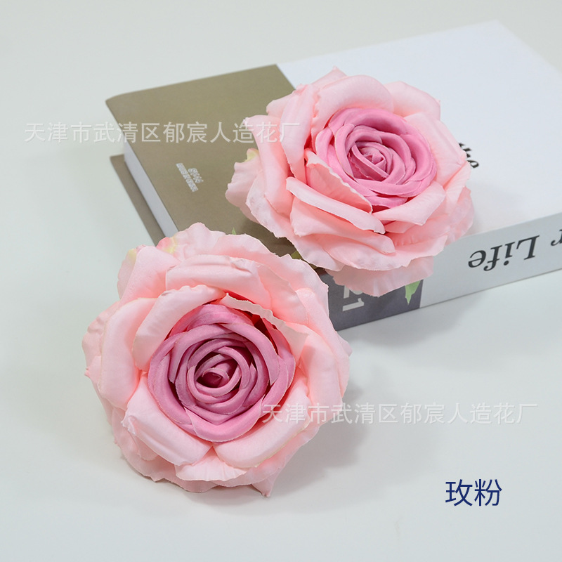 Picture of Simulated Flower Curled Rose Flower 12cm Safe Rose Wedding Background Wall Decoration Arch Flower Arrangement Gift Box with Flowers