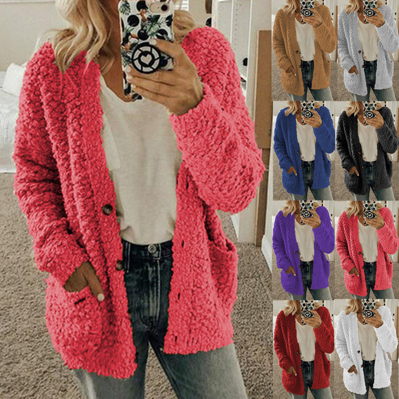 EBAY Amazon wish2024 autumn and winter explosions European and American women's fashion casual lamb coat plus size
