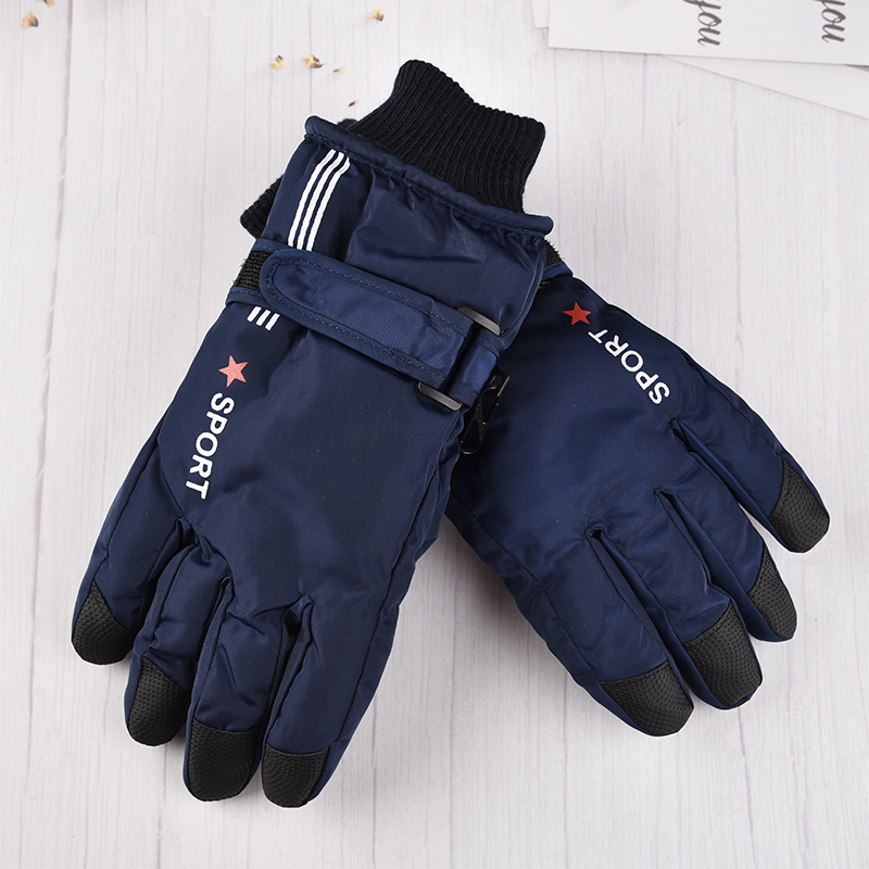 Picture of Winter Ski Gloves Women's Children's Warm Riding Waterproof Middle and Big Children's Waterproof Non-slip fleece-lined Thickened Finger