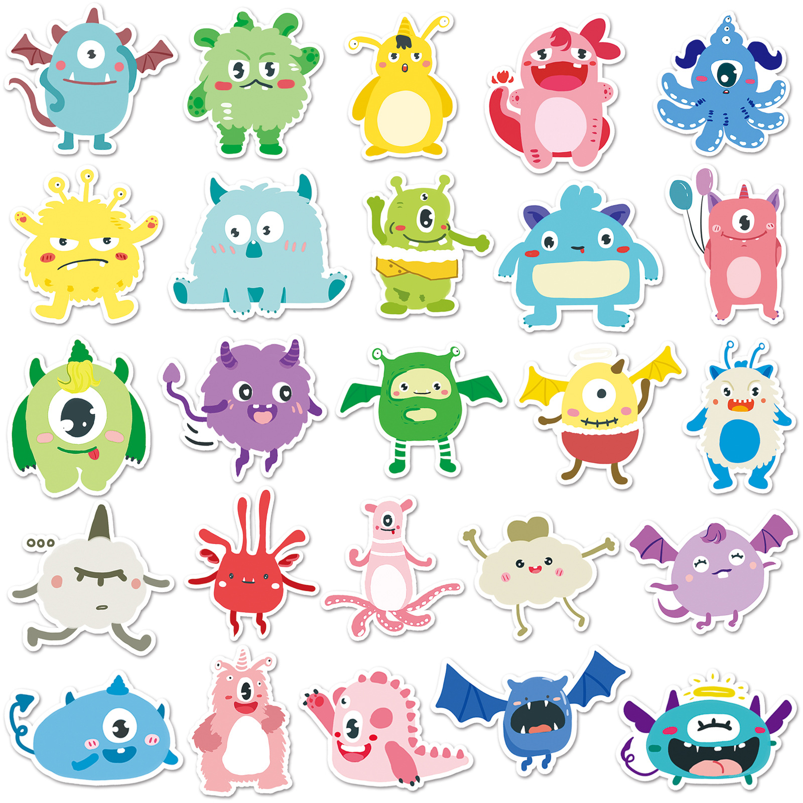 Picture of 50 cartoon monsters cute original non-infringing hand book stickers diy notebook stationery gifts waterproof