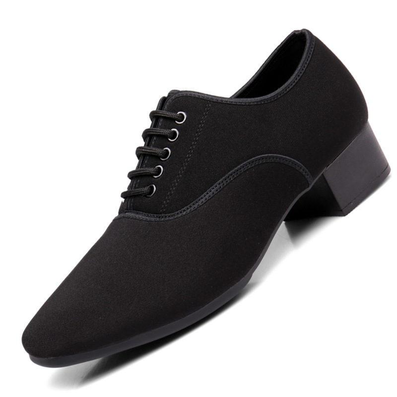 Dance PA men's modern dance shoes ballroom dance square dance shoes outdoor rubber sole indoor cowhide high heel soft sole shoes