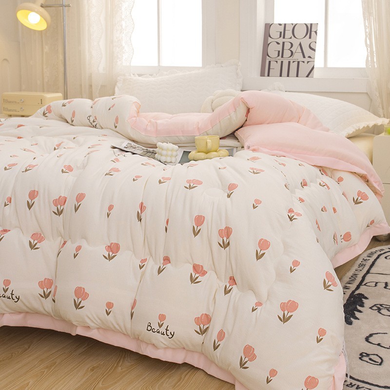 Class A soybean fiber quilt single double thickened winter quilt student fresh printed quilt core dormitory Four Seasons quilt