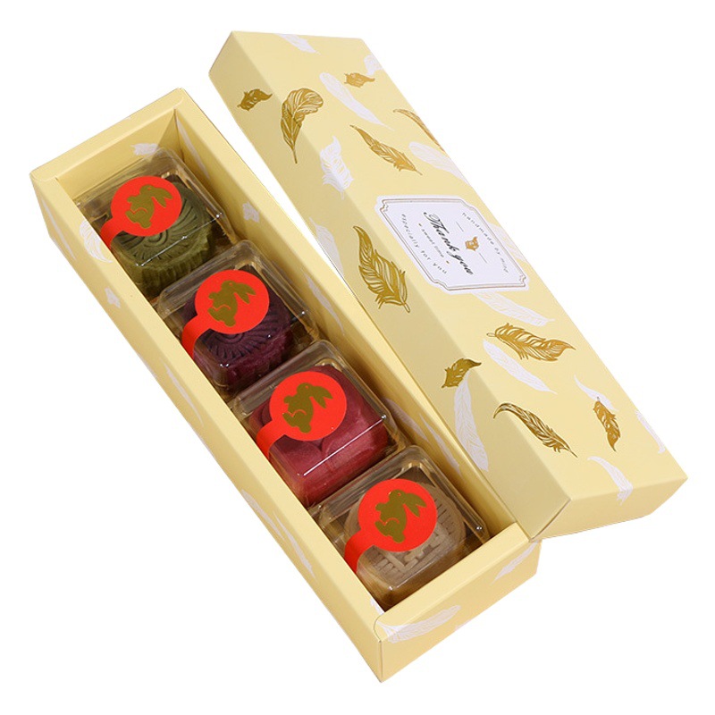 50g long strip color bronzing snowflake crisp packing box cow rolled biscuit sugar gift box pineapple crisp baking carton wholesale