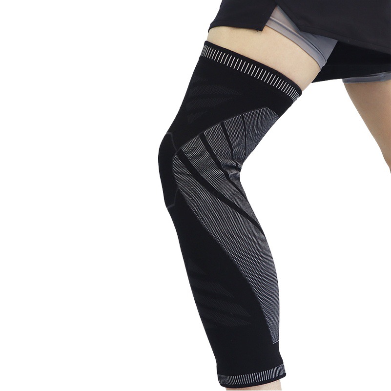 Lengthened Running Knee Pad Basketball Sports Breathable Knee Pad Badminton Silicone Non-slip Knee Pad Cover Elastic Leg Pad