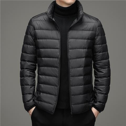Picture of Brand Handle Autumn and Winter Light Down Cotton-padded Jacket Men's Short Vertical Collar Hooded Middle-aged and Elderly Light Thin Broken Coat