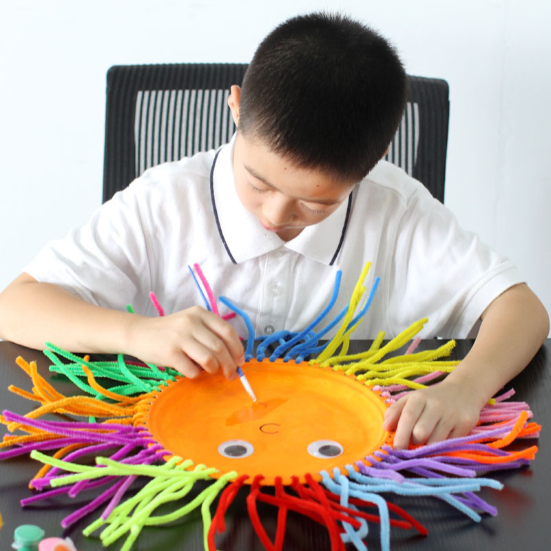 Picture of Children's puzzle twist bar environmental protection color wool wool root plush DIY kindergarten handmade beautiful Labor materials