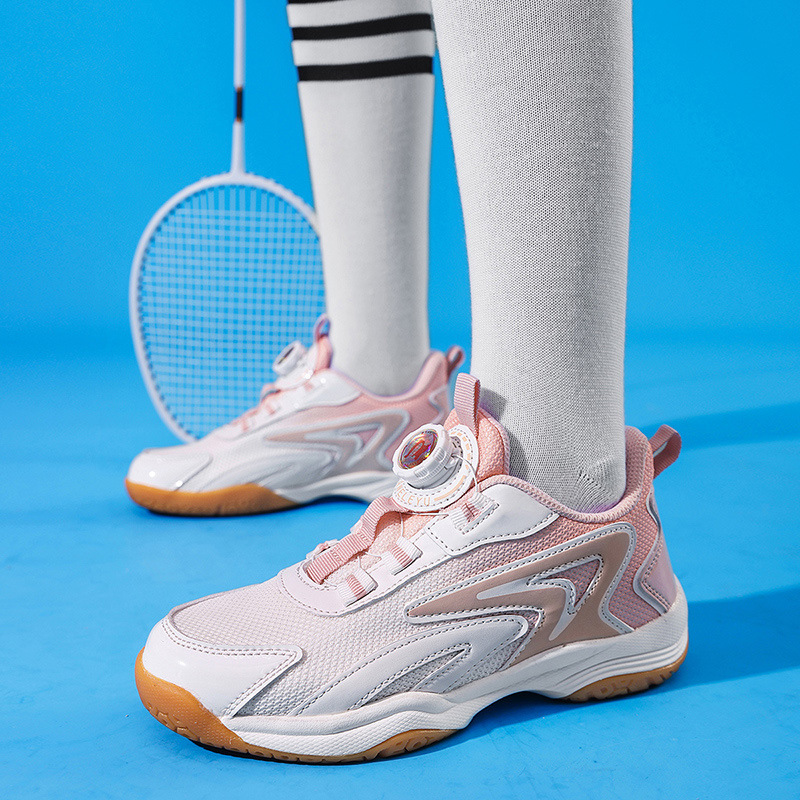 PLUS Professional Badminton Shoes, Girls' Boys' Sports Shoes for Elementary School Students, Children's Competition Training Table Tennis Shoes