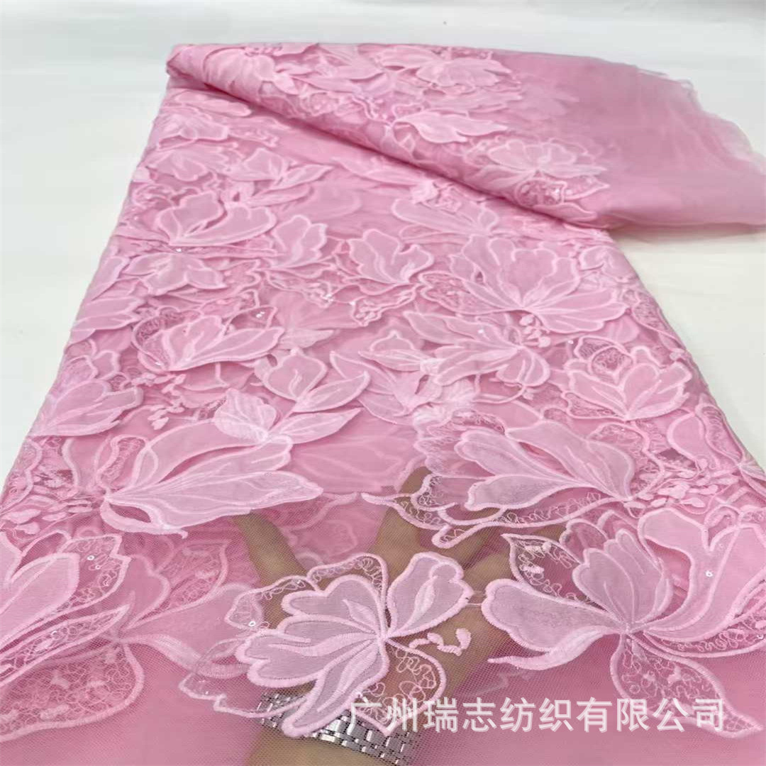 lace fabric water soluble milk silk plant flower women party dress African lace fabric