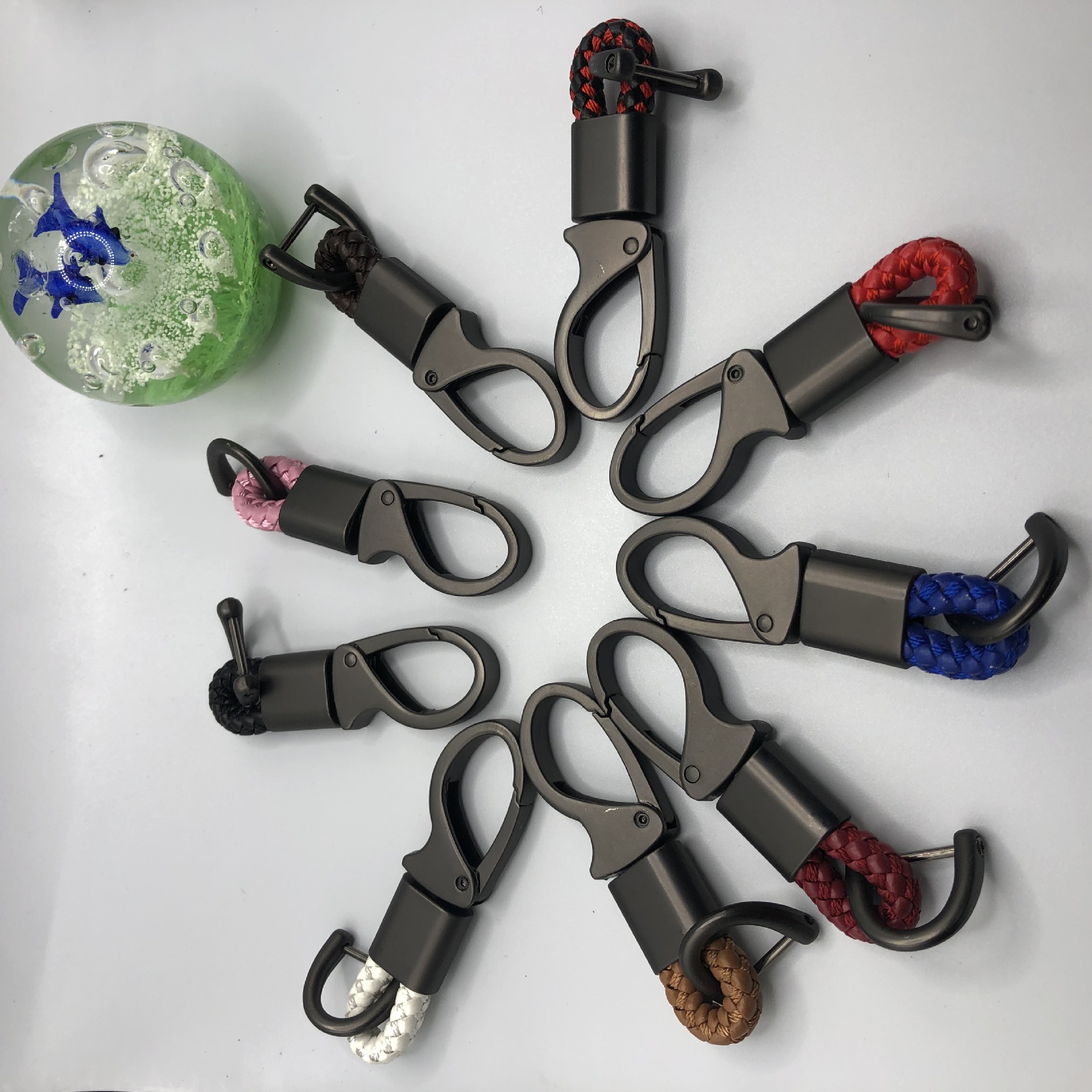 Fashion Mini Leather Rope Unisex Zinc Alloy Keychain