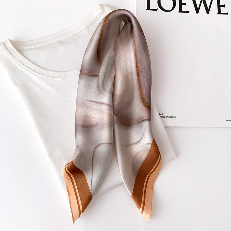Picture of 2024 New Style Silk Scarves Women's Spring and Summer Fashion Printed 100 Mulberry Silk Small Square Scarf South Korea Ribbon Scarf
