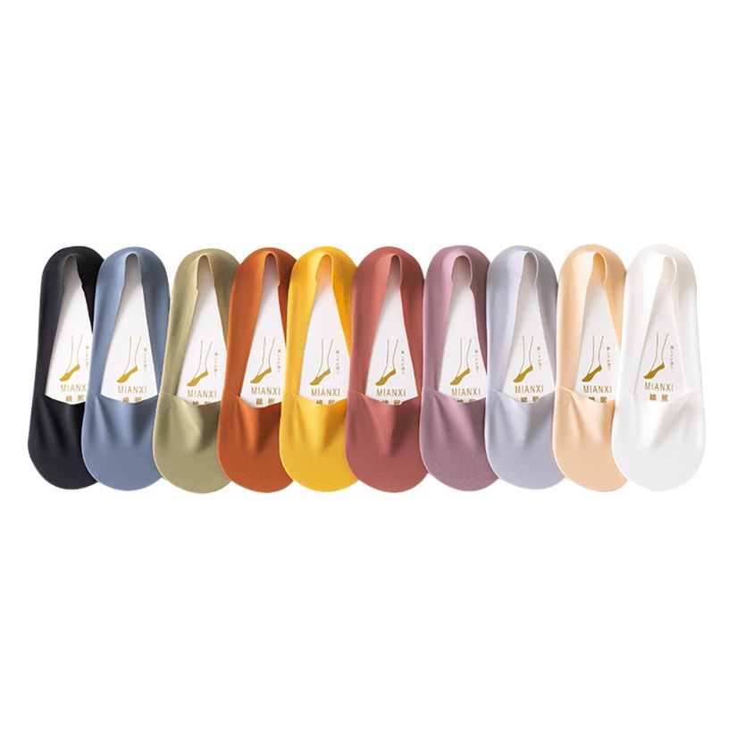 Ultra-thin Women's Short Socks Women's Summer Thin Ice Silk Shallow Mouth Invisible Socks Silicone Non-slip High Heels Socks
