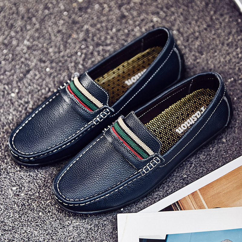 Picture of 2022 Spring and Summer Leather Shoes Men's British Style Soft Bottom Breathable Men's plus size Casual Shoes Fashionable Driving Men's Shoes