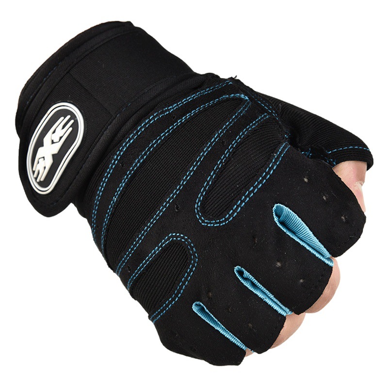 Fitness Gloves Half-Finger Men and Women Non-Slip Breathable Summer Weightlifting Hand Guards Dumbbell Equipment Training Long Wrist Guards Cycling Gloves
