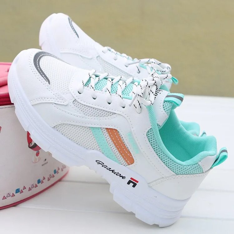 Picture of 2025 Summer New Lace-up Casual sneaker Breathable Mesh White Shoes Soft Sole All-match Running Shoes Student Shoes