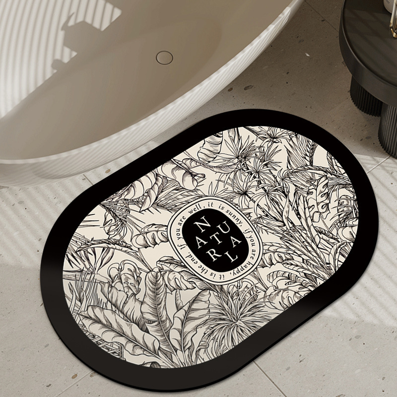 European-style diatom mud floor mat bathroom soft mat wash basin absorbent floor mat toilet flower floor mat bathroom non-slip mat