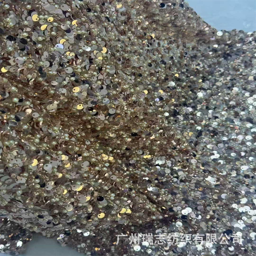 European and American spot encrypted size round pieces + beads, bubble beads, mesh lace fabric, children's dresses, wedding dresses, accessories