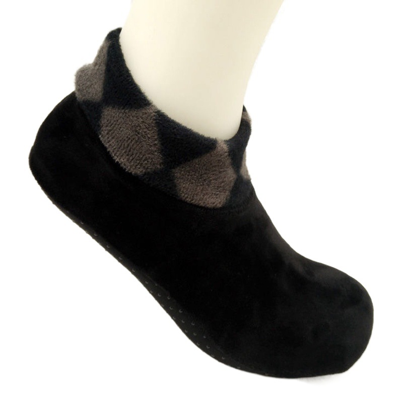 Floor socks adult men's mid-tube autumn and winter cotton socks fleece-lined super thick indoor socks non-slip anti-drop carpet socks