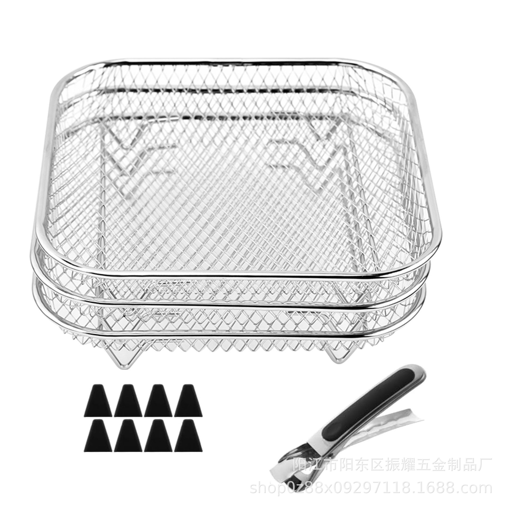 Picture of Multifunctional Air Fryer 304 Stainless Steel Edging Process Accessories Grill Steam Rack Multi-Layer Universal Kitchen Utensils