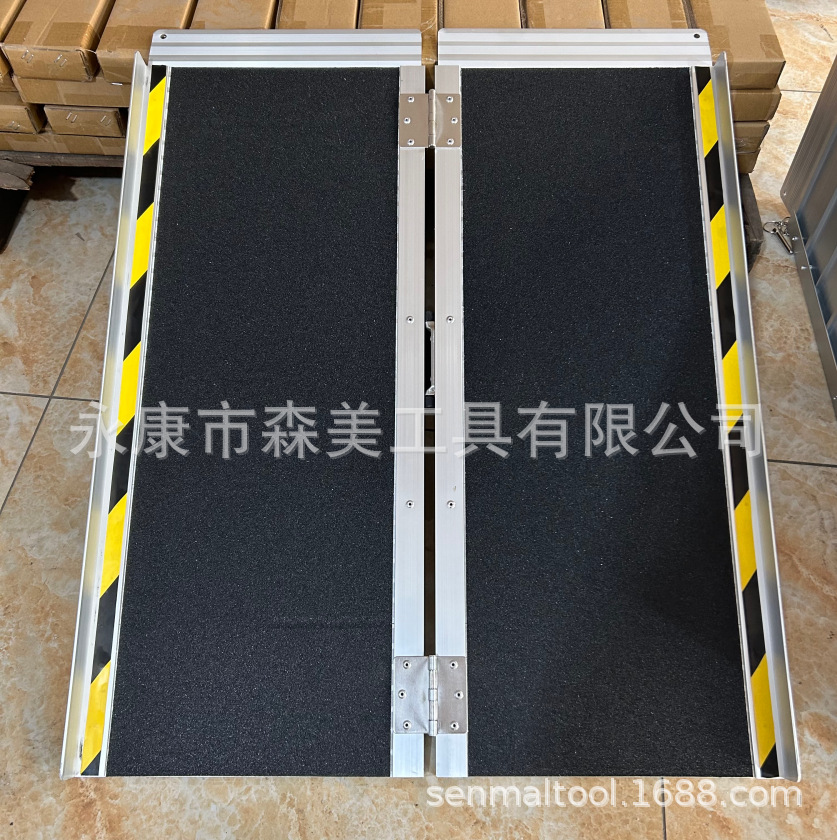 Aging-Friendly Modification, Barrier-Free Folding Aluminum Alloy Wheelchair, Step-Up and Step-Down Artifact, Removable Ramp