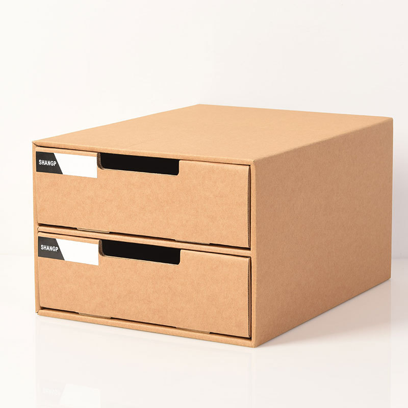 Special offer 2-layer Kraft paper A4 storage box student desktop filing cabinet multi-layer drawer storage cabinet manufacturers wholesale
