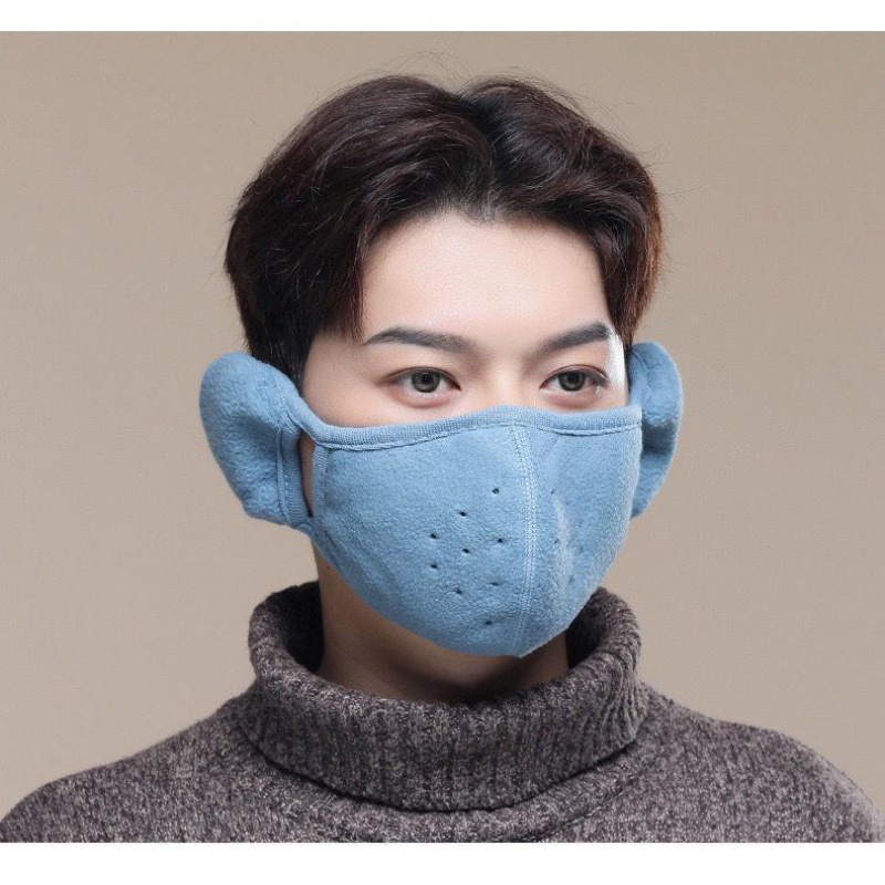 Picture of Autumn and Winter mask earmuffs two-in-one warm earmuffs women's breathable cold-proof self-heating adult riding mask