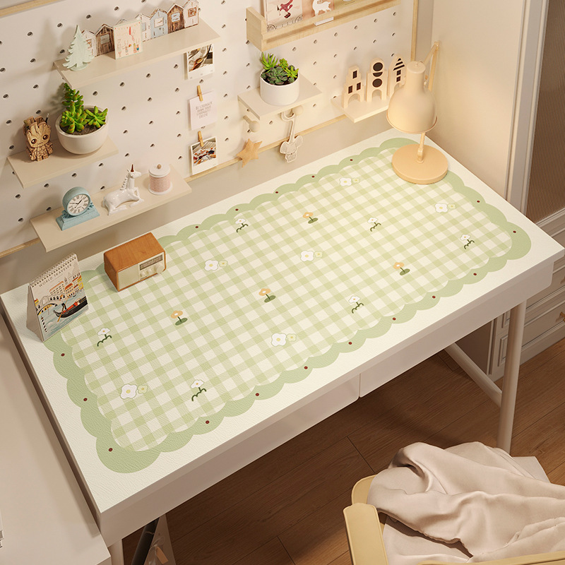 Simple Cute Table Mat Waterproof Student Children Cartoon Learning Table Anti-Slip Mat Dirt Resistant Easy Care Leather Table Mat