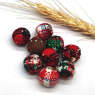 Christmas decorations cloth ball handmade ball fabric pendant Christmas tree ornaments handmade cloth ball color cloth ball