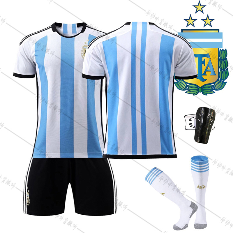 Picture of 2022 World Cup Champion Edition Argentina Home New Samsung Jersey Messi No. 10 Di Maria Football Jersey