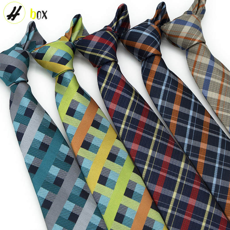 Picture of Tie Men's British Vintage Brown khaki brown Plaid Business Casual Striped Red Wedding Tie