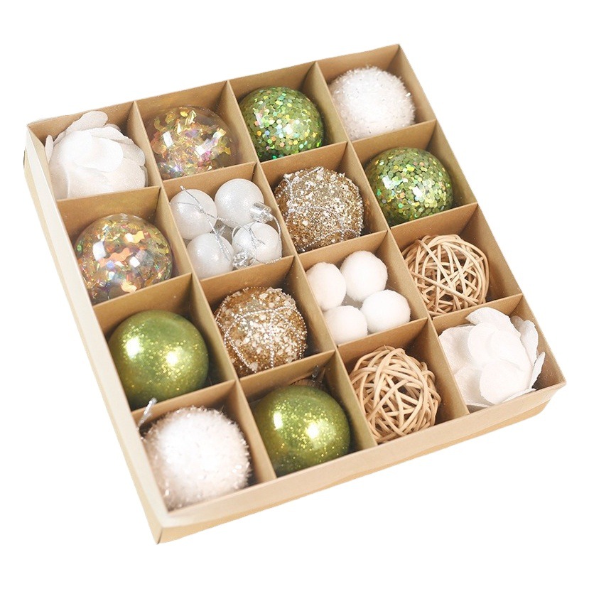 Cross-border white pvc transparent Christmas ball hanging ball Christmas tree decoration ball set decoration pendant diy material bag