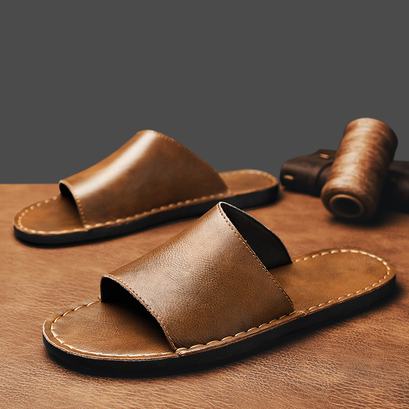 Cross-Border Amazon Popular Men's Slippers 2025 New Style Men's Slippers Hotel B&B Home Shoes Large Size 48