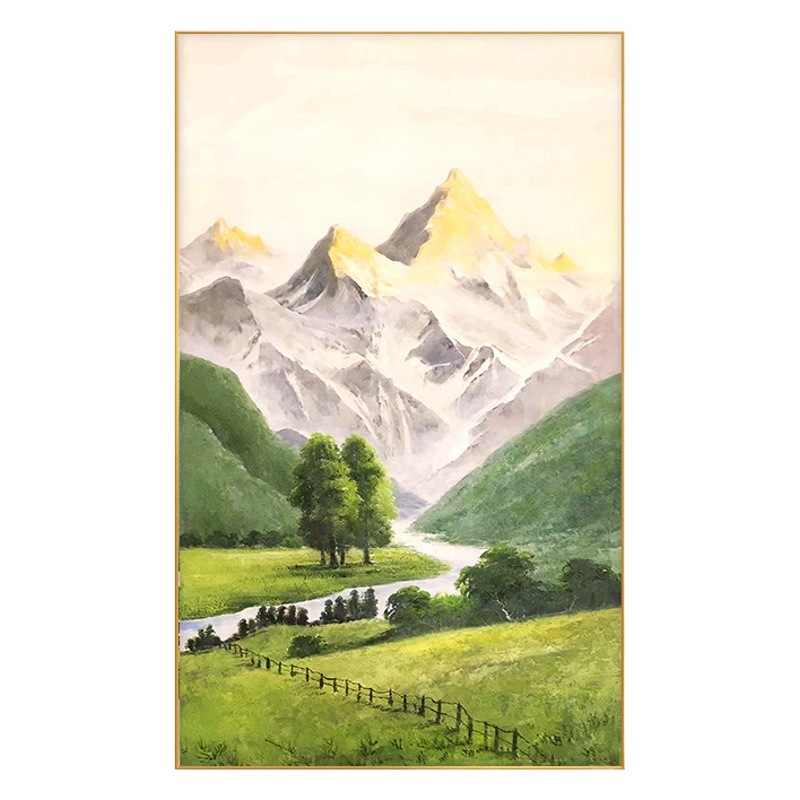 Rizhao Jinshan Log Landscape Entrance Decorative Painting Corridor Aisle Modern Living Room Landscape Painting Home Murals