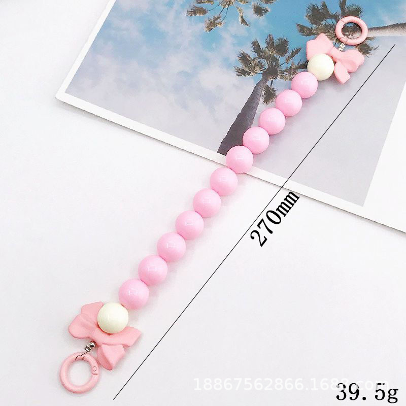 Picture of New Candy Color Acrylic Hand Chain Colorful Bow Bag Pendant Diy Mobile Phone Case Accessories Trend