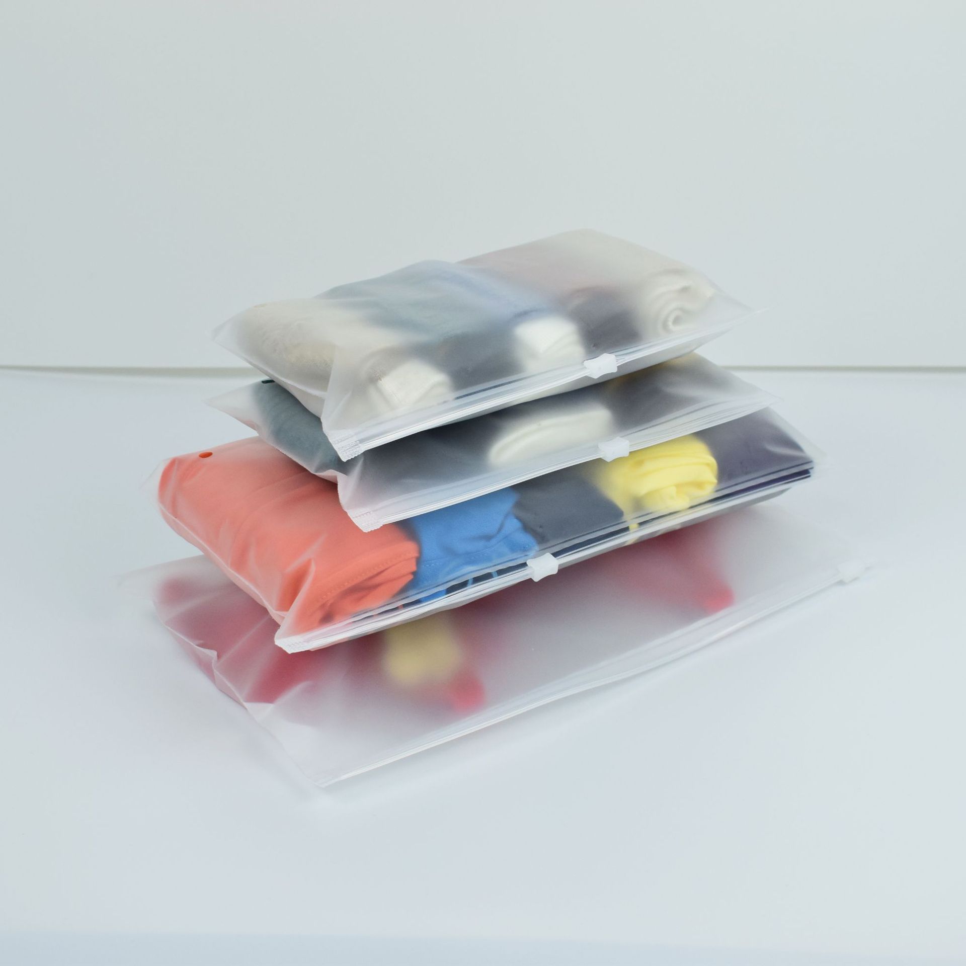 Picture of in stock Translucent Frosted Garment Packaging Bag Long Sleeve Coat PE Frosted Self-sealing Bag Garment Zipper Bag