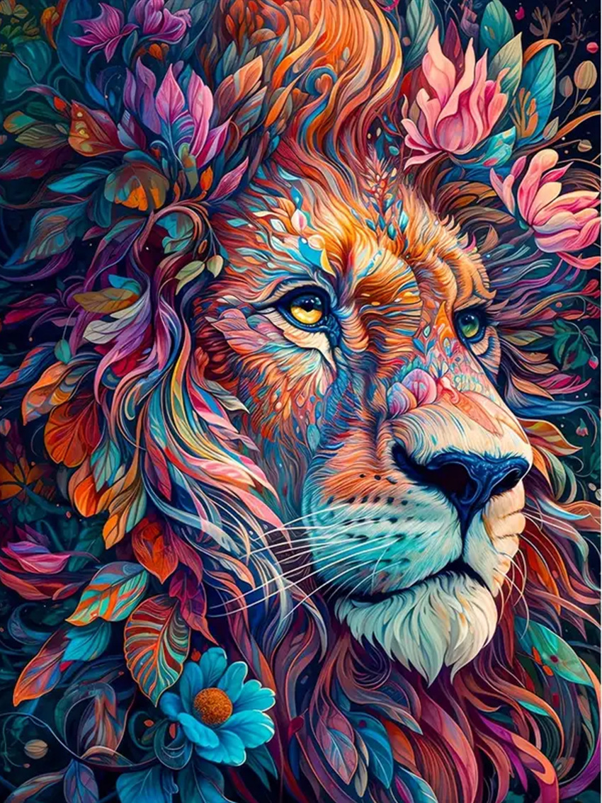 Picture of Foreign Trade Cross-Border 5D Animal Scenery Full of Diamonds DIY Diamond Embroidery Full of Diamonds Rubik's Cube Round Diamond Craft Decorative Painting Diamond Painting
