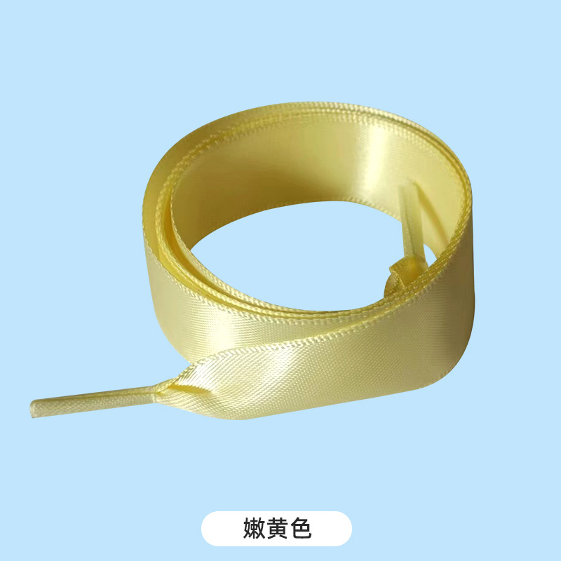 Picture of Silk shoelaces flat lace satin webbing sports small white shoes shoelaces color silk shoelaces 2cm wholesale