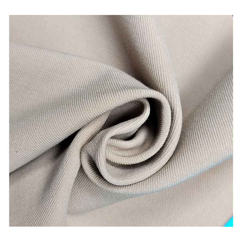 Cotton viscose polyester warp and weft double elastic casual pants fabric heather gray autumn and winter four-sided elastic double-layer cloth