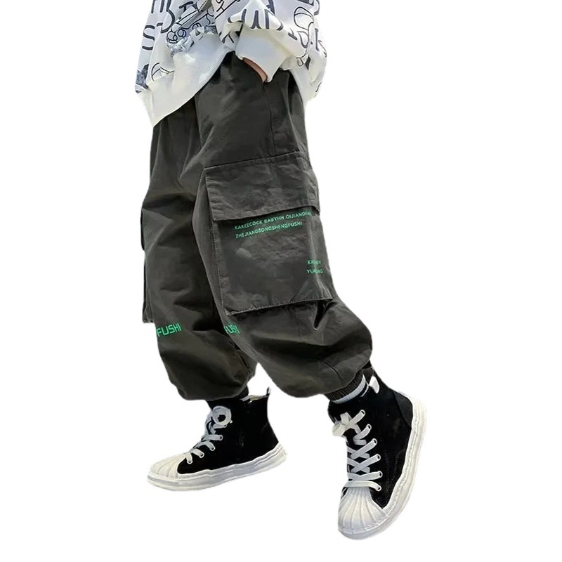 Boys' Pants Spring and Autumn 2022 New Children's Wear Autumn Casual Trousers Big Boy's Autumn Handsome overalls