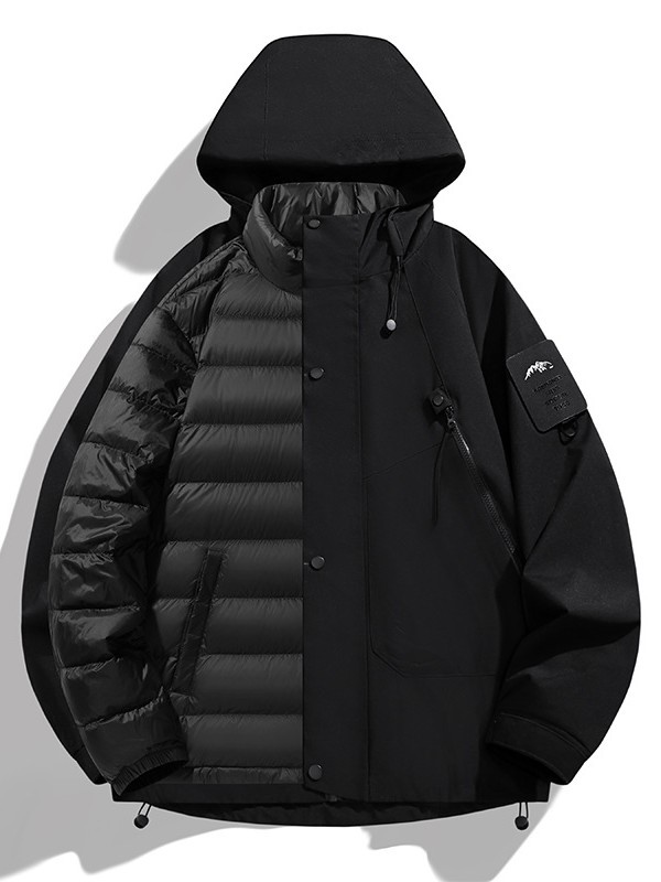 Down Jacket Men's Autumn and Winter Three-In-One Detachable Mountaineering Jacket Couple Outdoor Coldproof Warm Sports Jacket