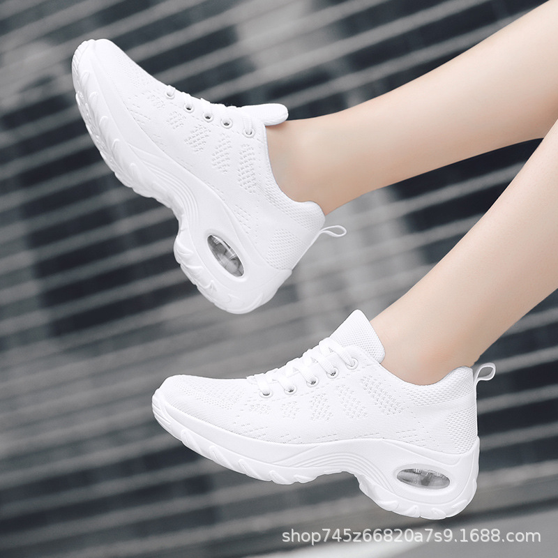 Picture of White Dance Shoes Dancing Shoes Square Dancers Soft Sole Running sneaker Lightweight Air Cushion Ghost Step Dancing Shoes New