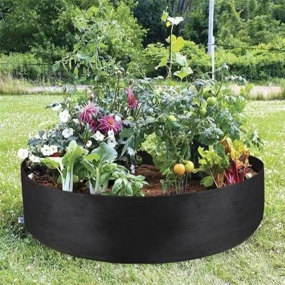 Cross-Border New Round Felt Planting Bag Flower Garden Vegetable Seedling Bag Balcony Garden Vegetable Seedling Box