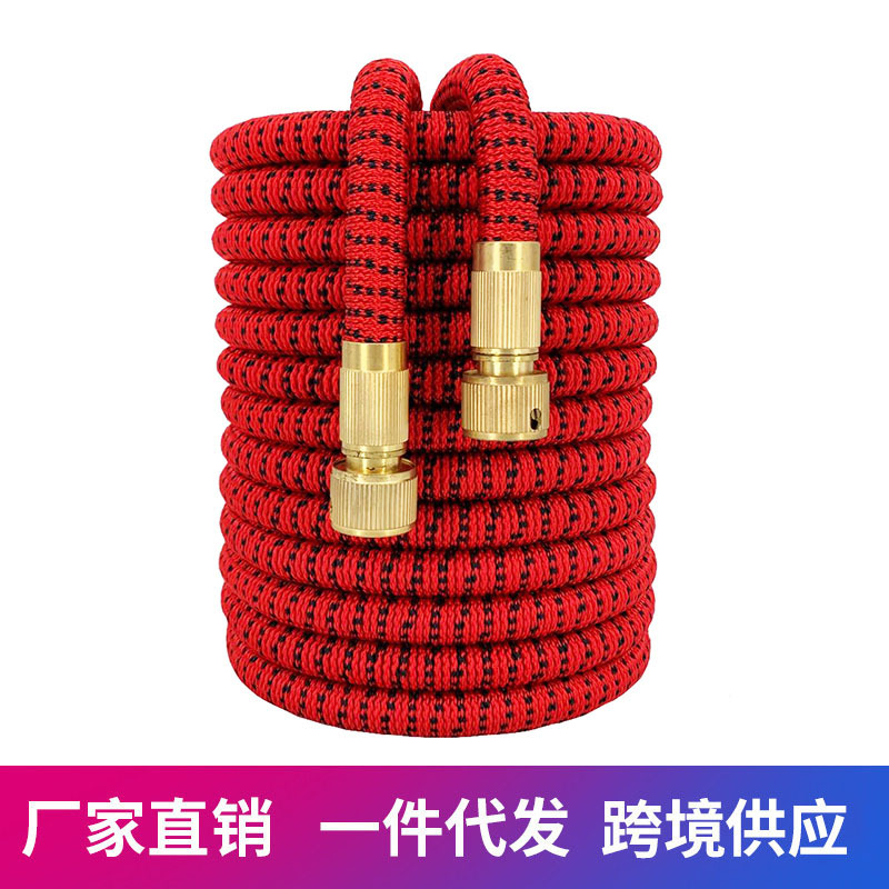 Red and black copper quick connect factory wholesale new telescopic car wash water pipe seamless ribbon watering water pipe natural latex