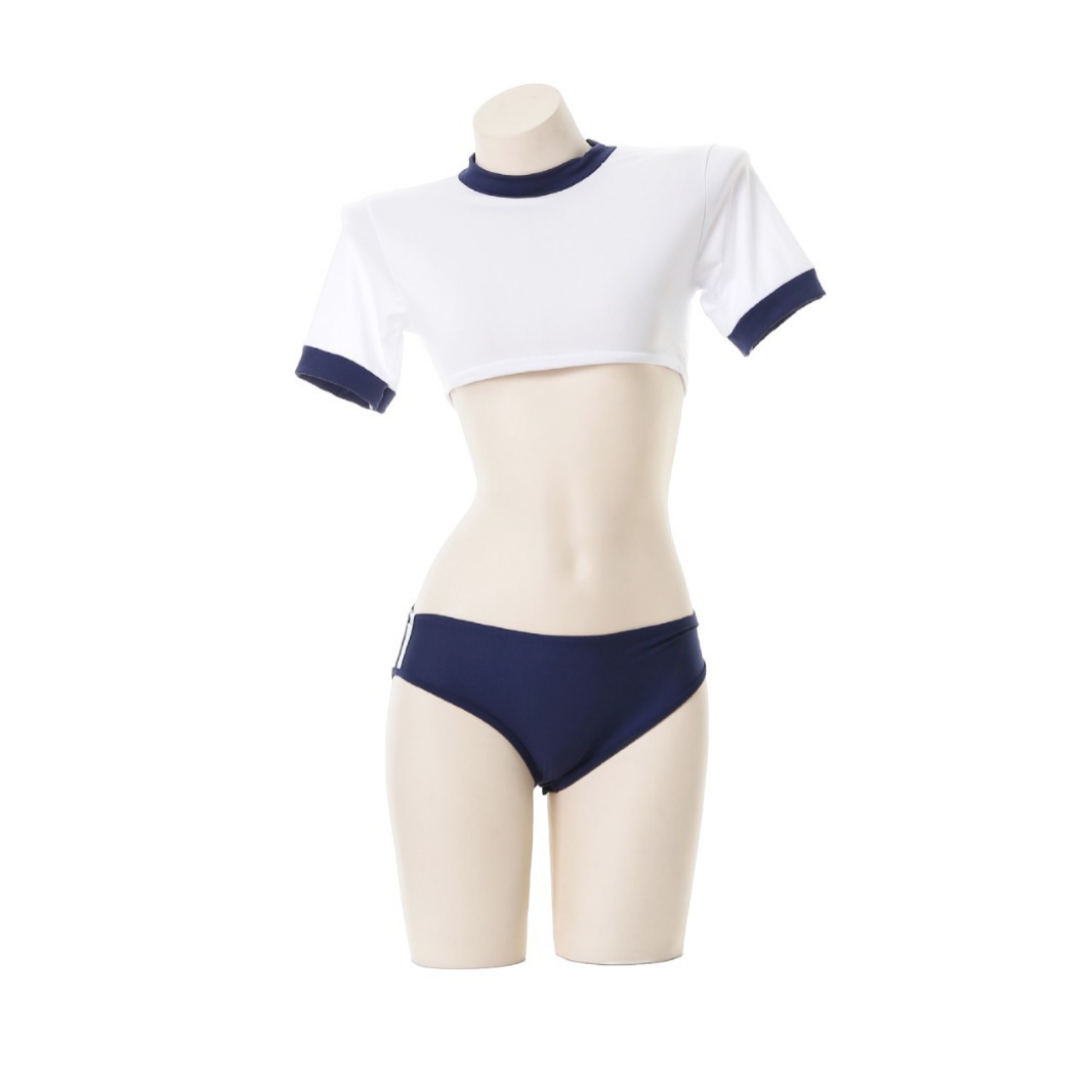 Picture of Japanese-Style Sailor Academy Sweet and Spicy Ultra-Short Skirt Revealing Hip Two-Piece Uniform Sexy Pure Desire Gymnastics Outfit for Female Students