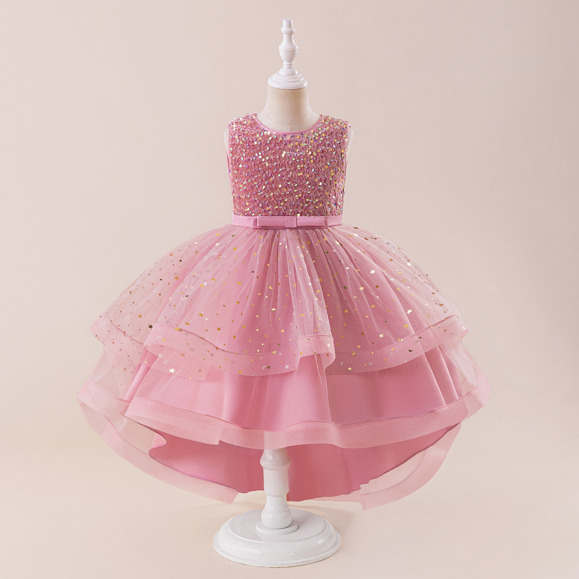 Picture of Cross-Border Girls' Dress Princess Dress European and American Sequined Flower Girl Fluffy Tail Skirt Children's Catwalk Stage Performance Clothing