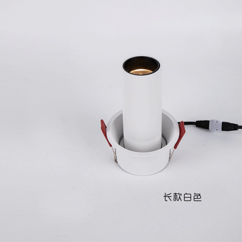 Picture of Embedded long tube spotlight ceiling lamp exhibition hall background wall cob hole lamp Nordic hole 7.5cm spotlight long mouth lamp