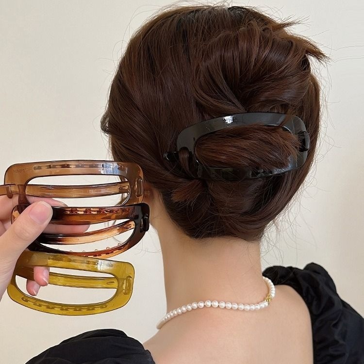 2024 New Summer Korean Style Retro Large Oval Hairpin Women's Head Clip Hairpin Advanced Sense Hairpin Clip