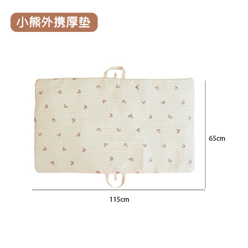 Picture of Ins Thick Newborn Baby Embroidered Pure Cotton Breathable Nap Foldable Portable Mattress Kindergarten Machine Washable Sleeping Mat