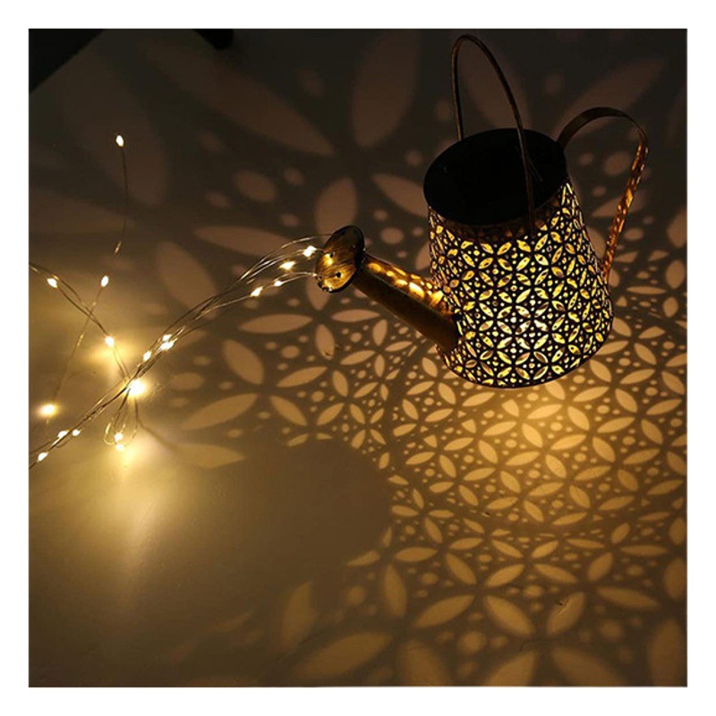 New solar kettle lamp garden decorative lamp iron hollow outdoor lawn landscape lamp